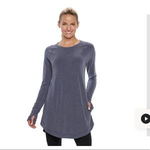 Small Navy Womens Tek Gear Thumb Hole Tunic